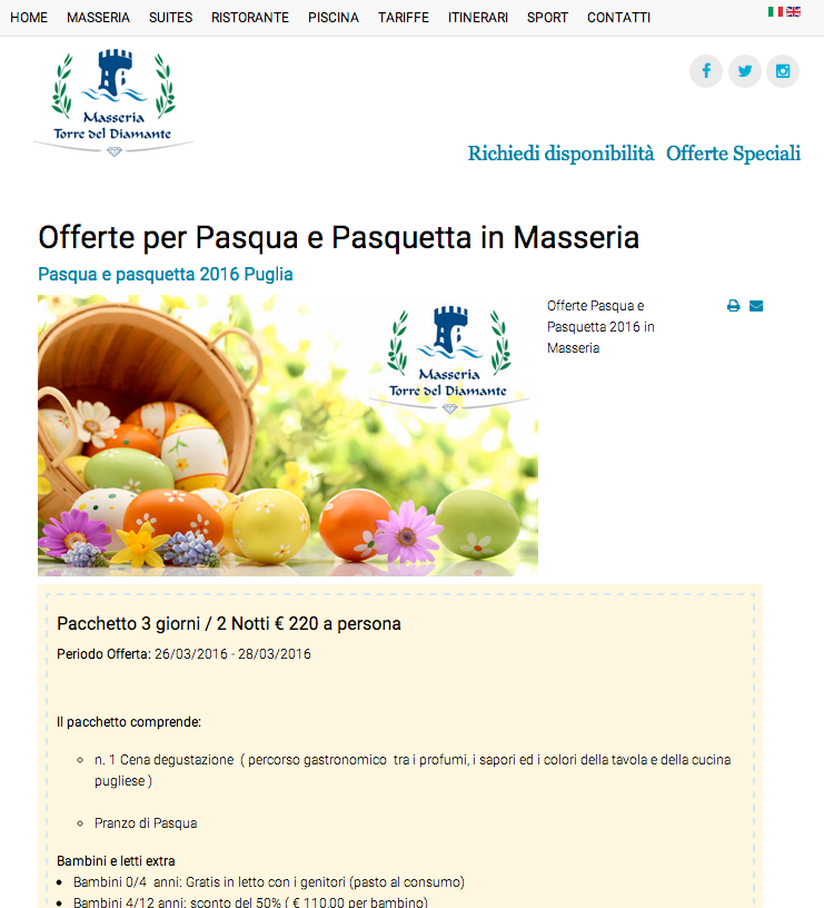 SEO hotel in inglese: pacchetti e offerte speciali